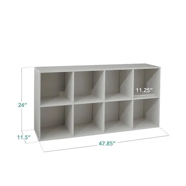 Alt view image 2 of 7 - Best Choice Products Kids Bookcase 8-Cube Storage Organizer, 11in Shelf Opening, Bookshelf, Toy Storage, Customizable w/ 3 Removable Back Panels Gray
