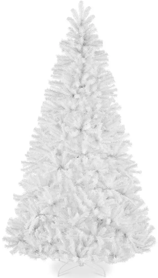 Main image of Artificial Christmas Tree, 7.5ft Premium Unlit Realistic Spruce Holiday Décor w/Dense Branches, Metal Base White Spruce