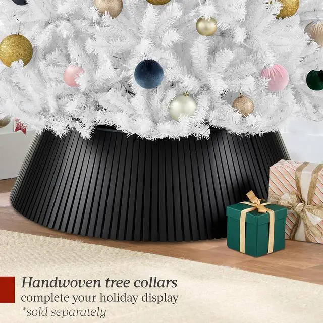 Alt view image 7 of 7 - Artificial Christmas Tree, 7.5ft Premium Unlit Realistic Spruce Holiday Décor w/Dense Branches, Metal Base White Spruce
