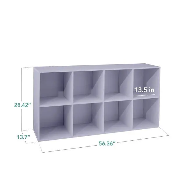 Alt view image 2 of 7 - Best Choice Products Kids Bookcase 8-Cube Storage Organizer, 13.5in Shelf Opening, Bookshelf, Toy Storage, Customizable w/ 3 Removable Back Panels Lavender