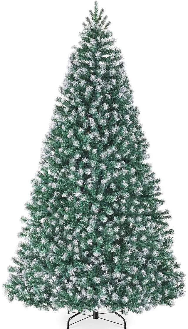 Main image of Artificial Frosted Christmas Tree, 6ft Premium Unlit Realistic Spruce Holiday Décor w/Dense Branches, Metal Base - Blue Spruce
