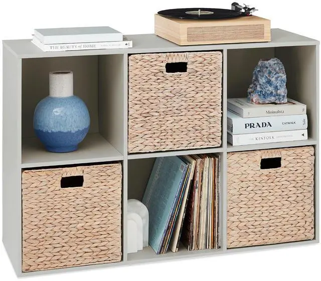 Main image of Best Choice Products Kids Bookcase 6-Cube Storage Organizer, 13.5in Shelf Opening, Bookshelf, Toy Storage, Customizable w/ 3 Removable Back Panels Gray