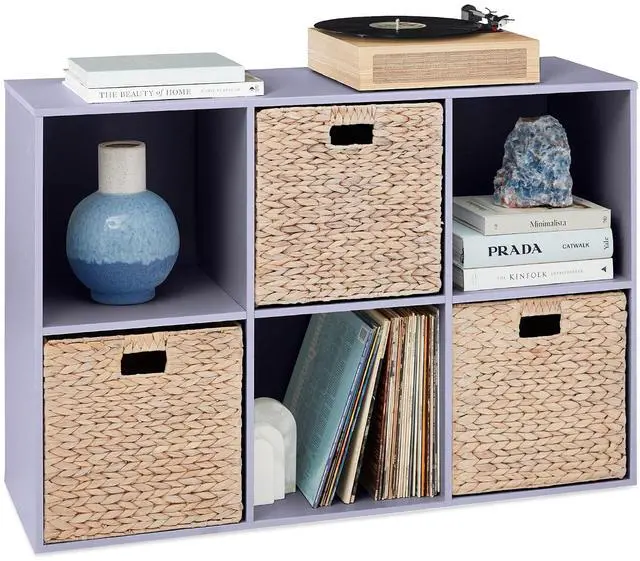 Main image of Best Choice Products Kids Bookcase 6-Cube Storage Organizer, 13.5in Shelf Opening, Bookshelf, Toy Storage, Customizable w/ 3 Removable Back Panels Lavender