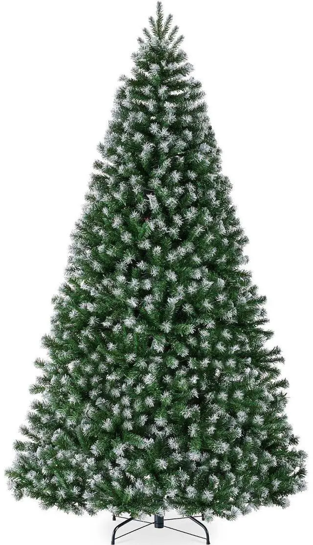 Main image of Artificial Frosted Christmas Tree, 6ft Premium Unlit Realistic Spruce Holiday Décor w/Dense Branches, Metal Base - Green Spruce