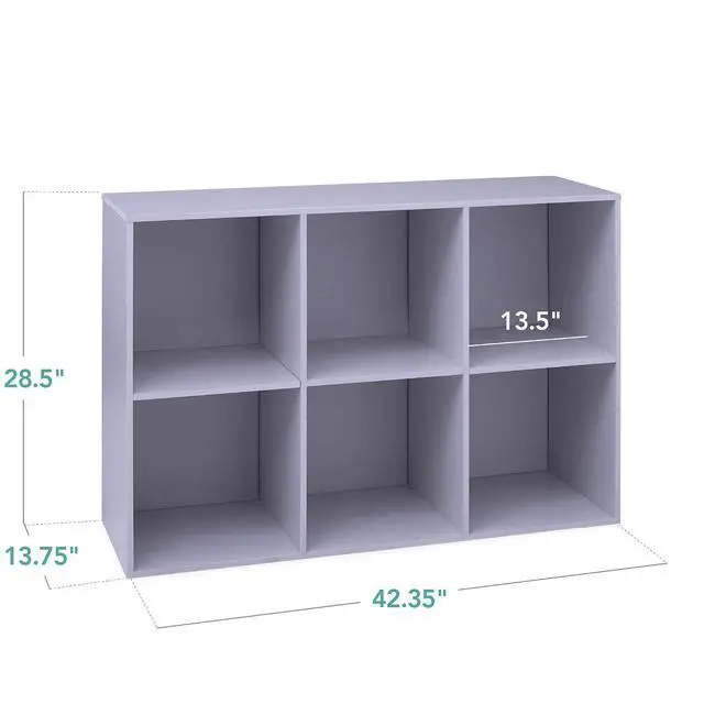 Alt view image 2 of 7 - Best Choice Products Kids Bookcase 6-Cube Storage Organizer, 13.5in Shelf Opening, Bookshelf, Toy Storage, Customizable w/ 3 Removable Back Panels Lavender