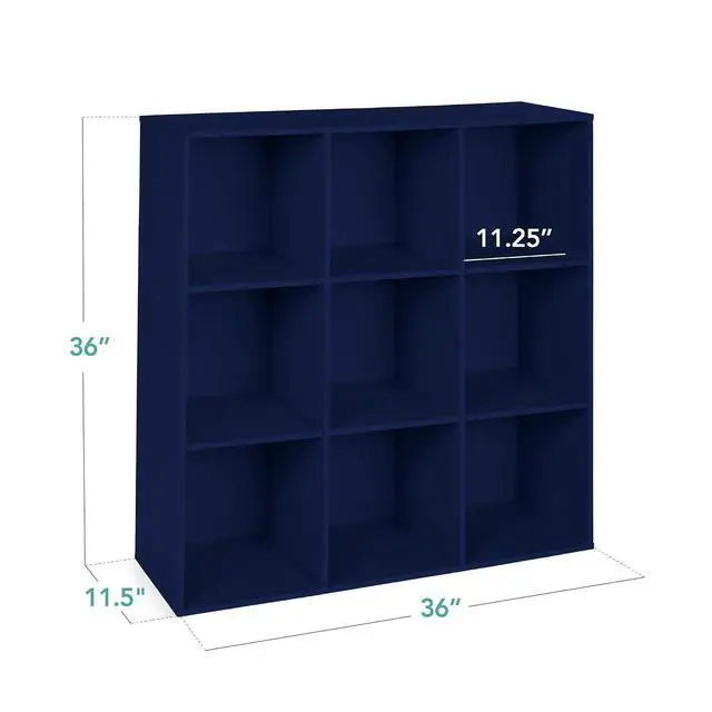 Alt view image 2 of 7 - Best Choice Products Kids Bookcase 9-Cube Storage Organizer, 11in Shelf Opening, Bookshelf, Toy Storage, Customizable w/ 3 Removable Back Panels Navy