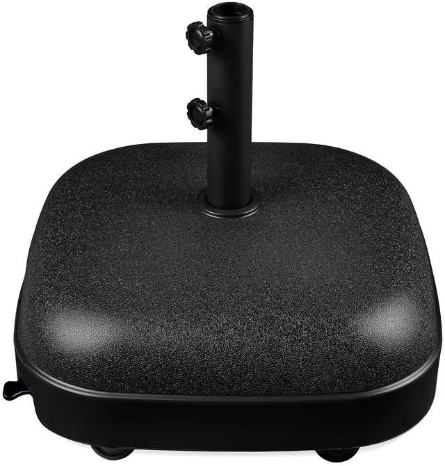 Main image of Best Choice Products 123lb Capacity Fillable Mobile Umbrella Base, Heavy Duty Market Stand for Patio, Deck, Poolside, Easy to move w/ 4 wheels - Dome Square Black