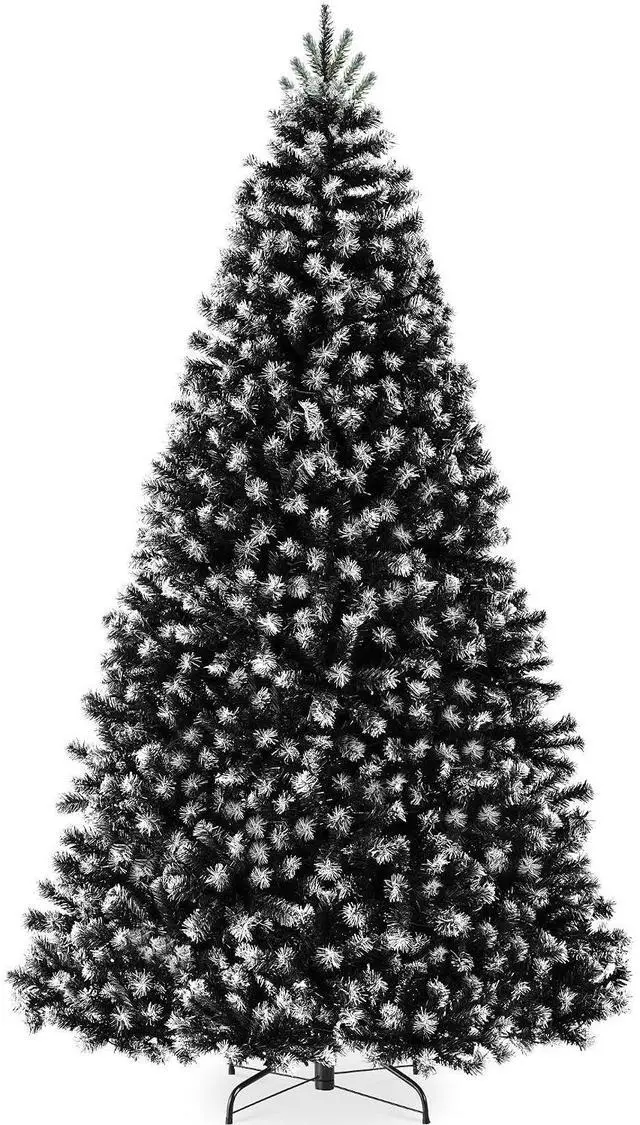 Main image of Artificial Frosted Christmas Tree, 6ft Premium Unlit Realistic Spruce Holiday Décor w/Dense Branches, Metal Base - Black Spruce