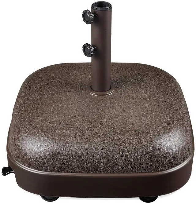 Main image of Best Choice Products 123lb Capacity Fillable Mobile Umbrella Base, Heavy Duty Market Stand for Patio, Deck, Poolside, Easy to move w/ 4 wheels - Dome Square Brown