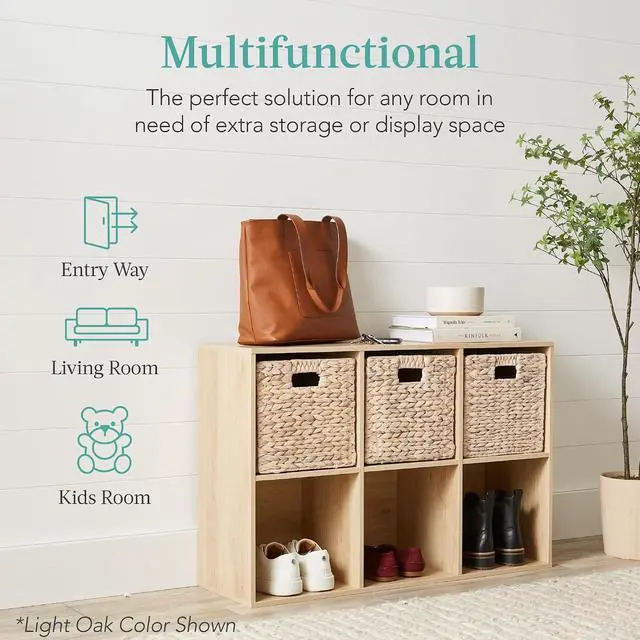 Alt view image 4 of 7 - Best Choice Products Kids Bookcase 6-Cube Storage Organizer, 11in Shelf Opening, Bookshelf, Toy Storage, Customizable w/ 3 Removable Back Panels Navy
