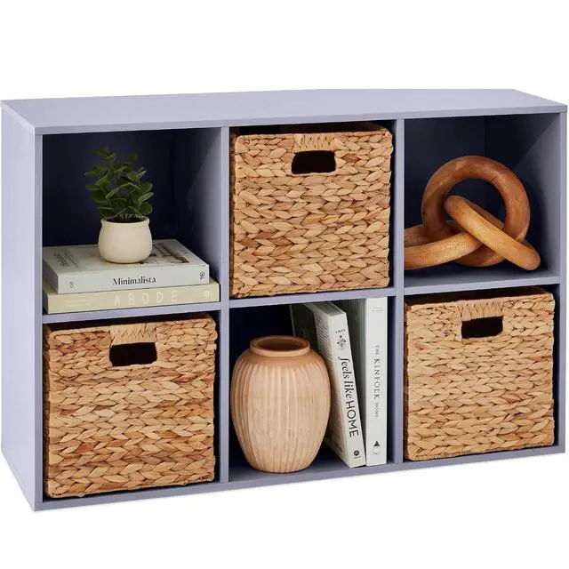 Main image of Best Choice Products Kids Bookcase 6-Cube Storage Organizer, 11in Shelf Opening, Bookshelf, Toy Storage, Customizable w/ 3 Removable Back Panels Lavender