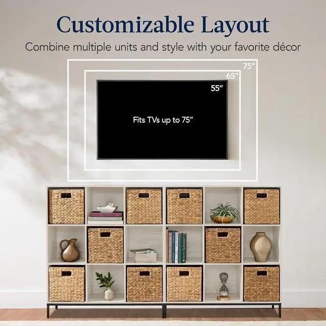 Alt view image 5 of 7 - Best Choice Products 9-Cube Bookshelf, 3-Tier Wood Storage Bookcase W/Legs, 11in Shelf Opening, Cube Organizer, Living Room, Office, Nursery - Whitewash