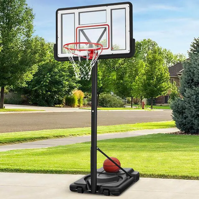 Main image of 10ft Regulation Basketball Hoop, Height Adjustable Outdoor Goal w/Shock Absorbent Rim, Base Gel, 2 Wheels