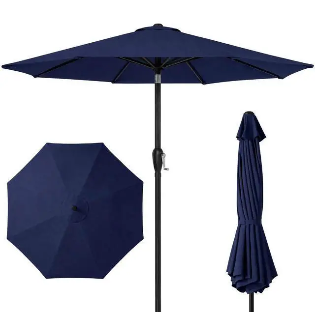 Main image of 9ft Commercial Grade Patio Umbrella, 5-Year Fade Resistant 260 GSM Polyester Canopy, Rustproof Aluminum Frame, Smooth Tilt & Crank for Patio, Restaurant, Pool & Deck - Navy