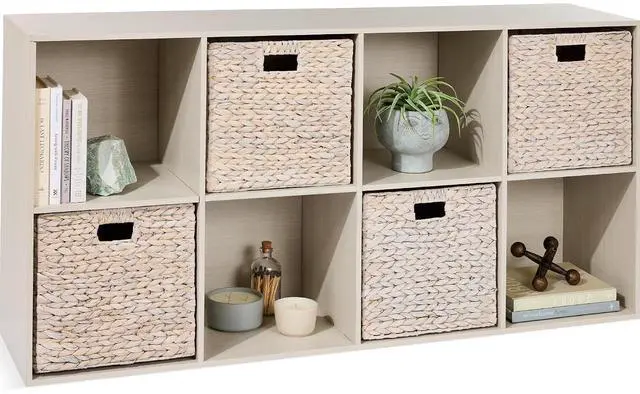 Main image of Best Choice Products 8-Cube Storage Organizer, 13.5in Shelf Opening, Bookcase, Display Shelf, Customizable w/ 2 Removable Back Panels Whitewash