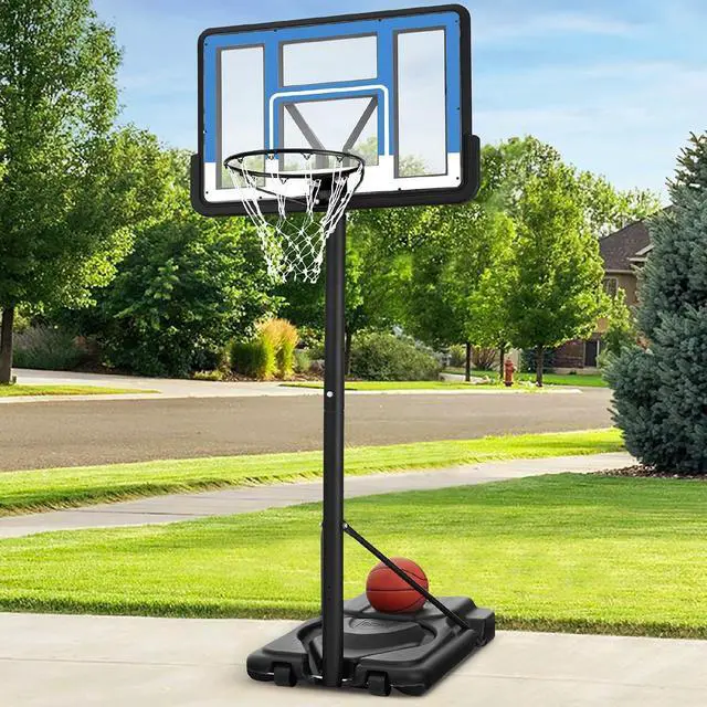 Main image of 10ft Regulation Basketball Hoop, Height Adjustable Outdoor Goal w/Shock Absorbent Rim, Base Gel, 2 Wheels