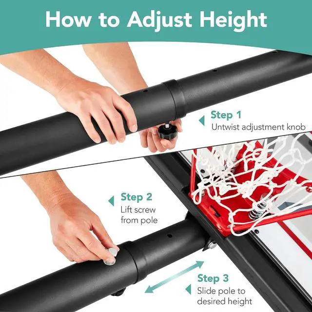 Alt view image 7 of 7 - 10ft Regulation Basketball Hoop, Height Adjustable Outdoor Goal w/Shock Absorbent Rim, Base Gel, 2 Wheels