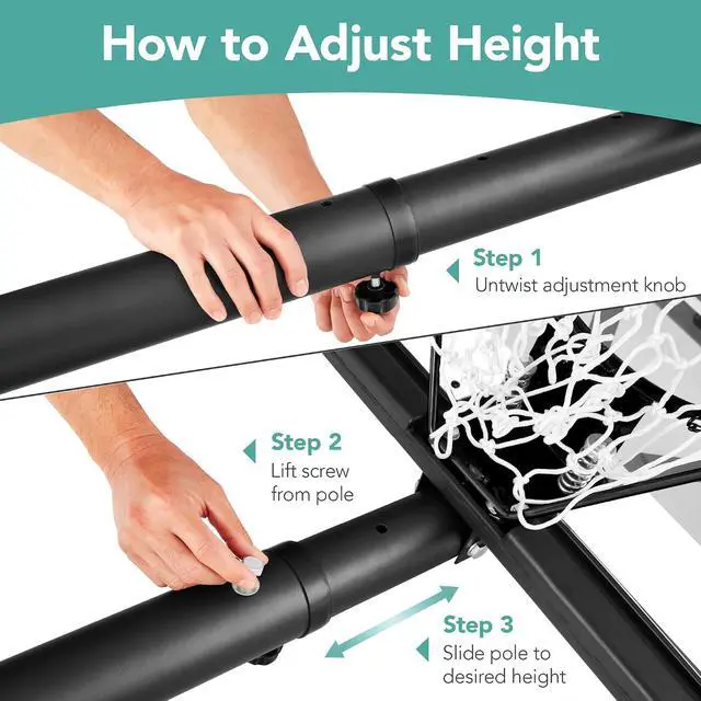 Alt view image 7 of 7 - 10ft Regulation Basketball Hoop, Height Adjustable Outdoor Goal w/Shock Absorbent Rim, Base Gel, 2 Wheels