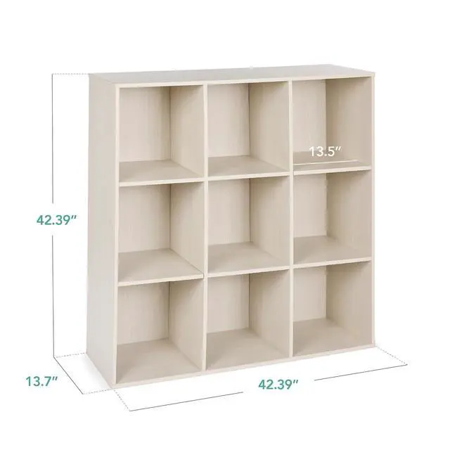 Alt view image 2 of 7 - Best Choice Products 9-Cube Storage Organizer, 13.5in Shelf Opening, Bookcase, Display Shelf, Customizable w/ 3 Removable Back Panels Whitewash