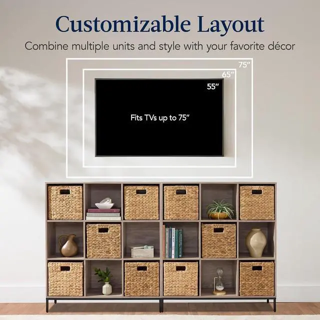 Alt view image 5 of 7 - Best Choice Products 9-Cube Bookshelf, 3-Tier Wood Storage Bookcase W/Legs, 11in Shelf Opening, Cube Organizer, Living Room, Office, Nursery - Greige