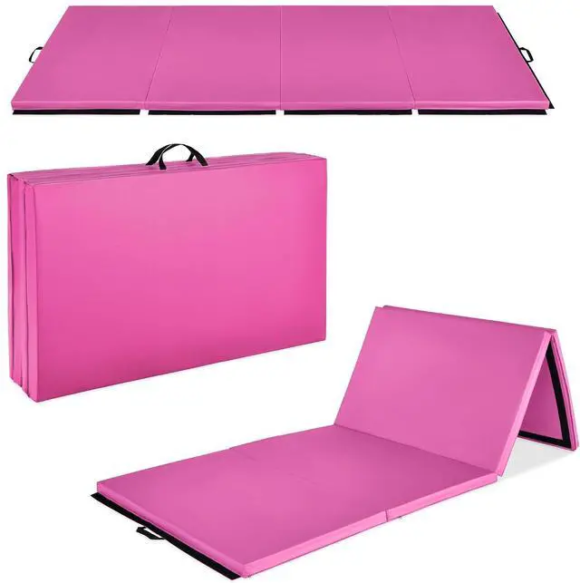 Main image of 10ftx4ftx2in Folding Gym Mat 4-Panel Exercise Gymnastics Aerobics Workout Fitness Floor Mats w/Carrying Handles