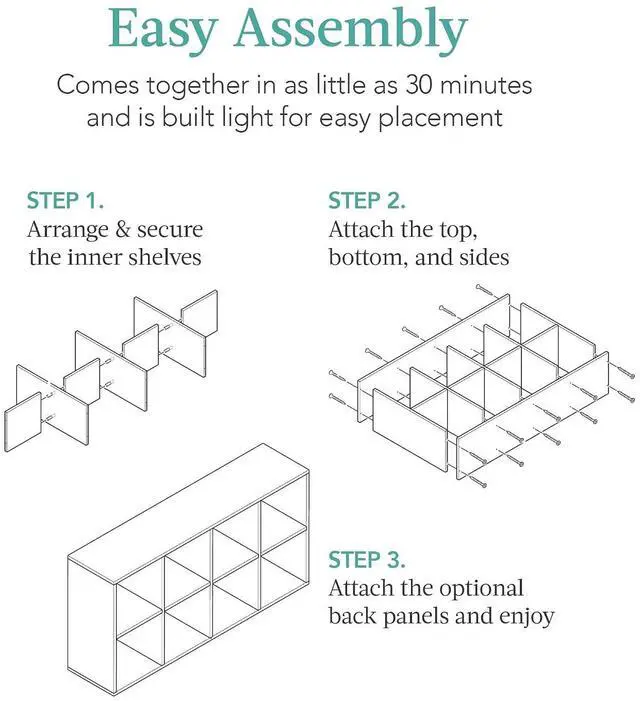 Alt view image 7 of 7 - Best Choice Products 8-Cube Storage Organizer, 13.5in Shelf Opening, Bookcase, Display Shelf, Customizable w/ 2 Removable Back Panels Whitewash
