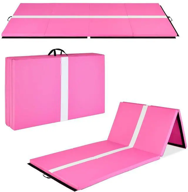 Main image of 10ftx4ftx2in Folding Gym Mat 4-Panel Exercise Gymnastics Aerobics Workout Fitness Floor Mats w/Carrying Handles