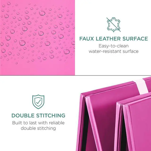 Alt view image 5 of 7 - 10ftx4ftx2in Folding Gym Mat 4-Panel Exercise Gymnastics Aerobics Workout Fitness Floor Mats w/Carrying Handles
