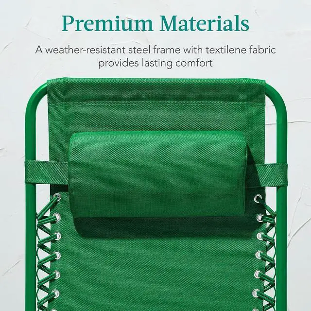 Alt view image 6 of 7 - Adjustable Zero Gravity Chair, Monochromatic Color Folding Patio Recliner w/Side Tray, Headrest - Basil