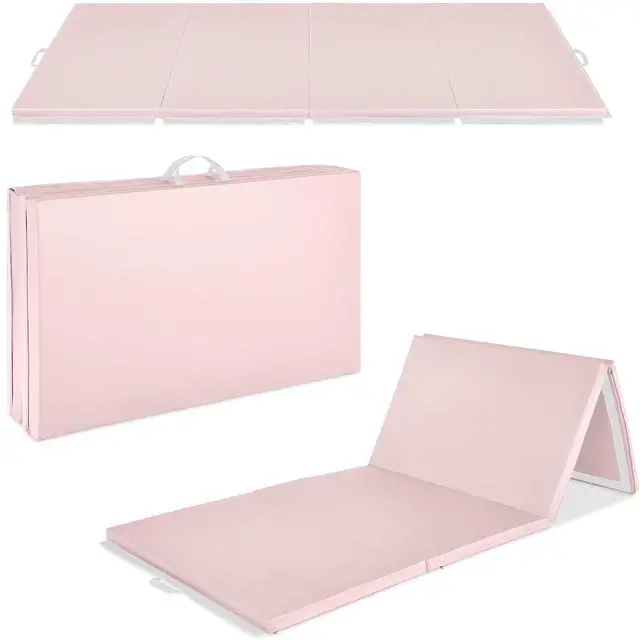 Main image of 10ftx4ftx2in Folding Gym Mat 4-Panel Exercise Gymnastics Aerobics Workout Fitness Floor Mats w/Carrying Handles