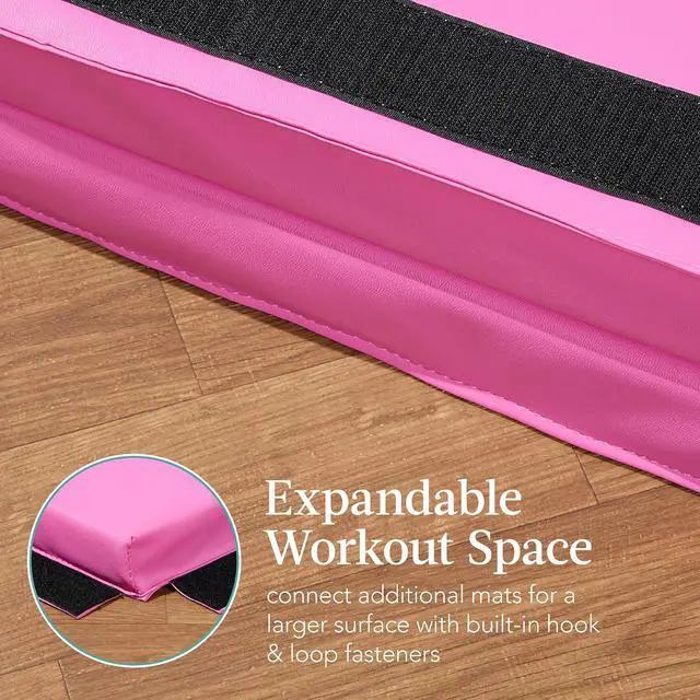 Alt view image 7 of 7 - 10ftx4ftx2in Folding Gym Mat 4-Panel Exercise Gymnastics Aerobics Workout Fitness Floor Mats w/Carrying Handles