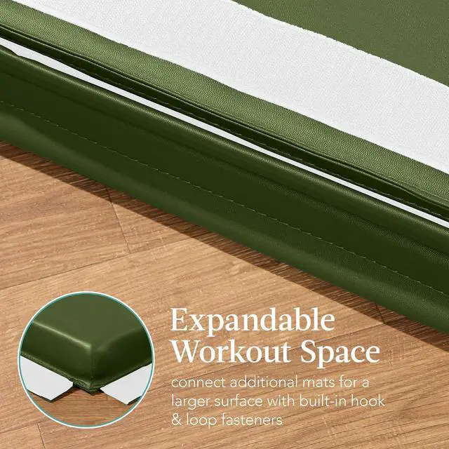 Alt view image 7 of 7 - 10ftx4ftx2in Folding Gym Mat 4-Panel Exercise Gymnastics Aerobics Workout Fitness Floor Mats w/Carrying Handles