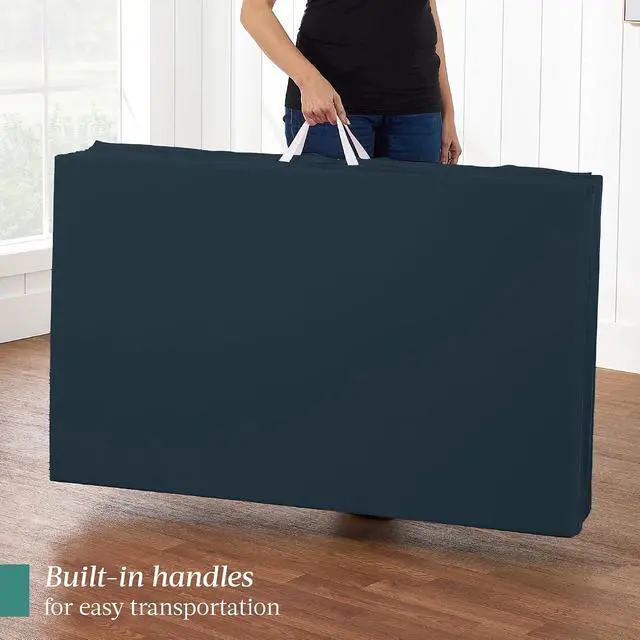 Alt view image 6 of 7 - 10ftx4ftx2in Folding Gym Mat 4-Panel Exercise Gymnastics Aerobics Workout Fitness Floor Mats w/Carrying Handles