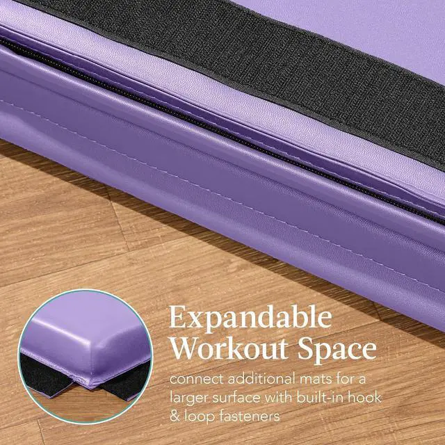 Alt view image 7 of 7 - 10ftx4ftx2in Folding Gym Mat 4-Panel Exercise Gymnastics Aerobics Workout Fitness Floor Mats w/Carrying Handles