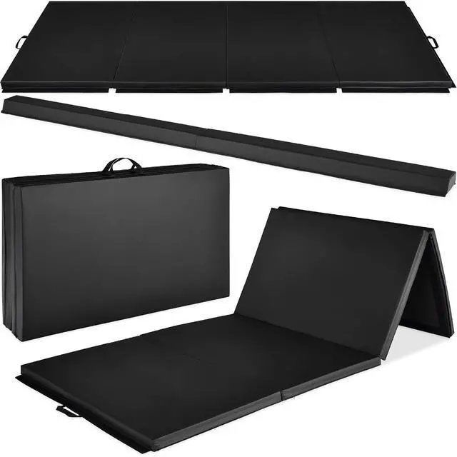 Main image of 10ftx4ftx2in Folding Gym Mat 4-Panel Exercise Gymnastics Aerobics Workout Fitness Floor Mats w/Carrying Handles
