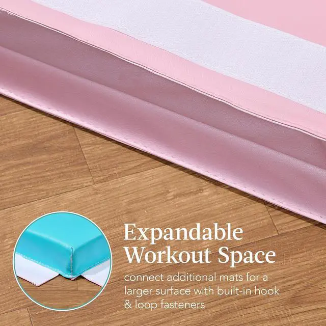 Alt view image 7 of 7 - 10ftx4ftx2in Folding Gym Mat 4-Panel Exercise Gymnastics Aerobics Workout Fitness Floor Mats w/Carrying Handles