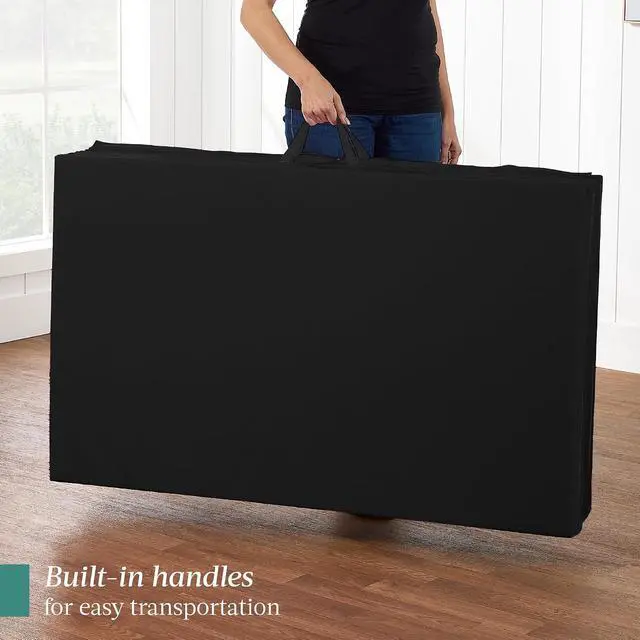 Alt view image 6 of 7 - 10ftx4ftx2in Folding Gym Mat 4-Panel Exercise Gymnastics Aerobics Workout Fitness Floor Mats w/Carrying Handles