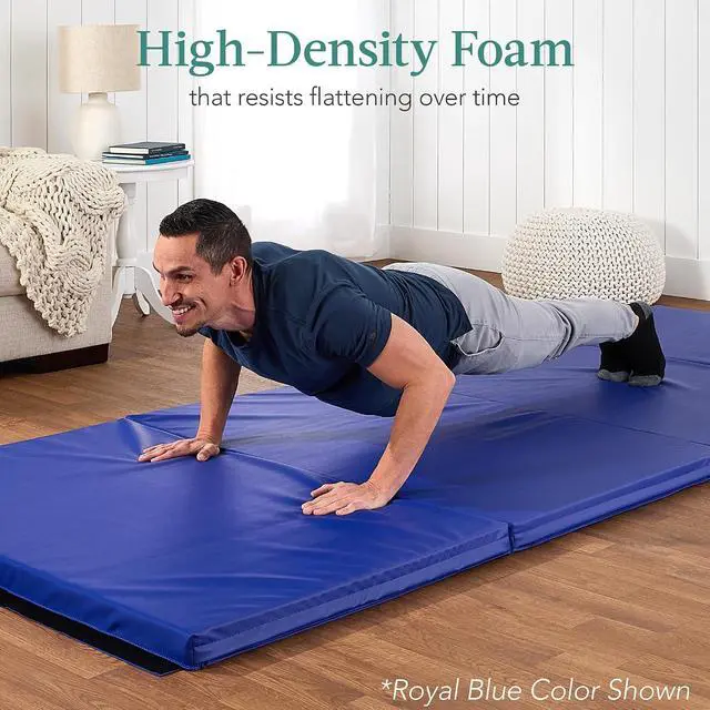 Alt view image 3 of 7 - 10ftx4ftx2in Folding Gym Mat 4-Panel Exercise Gymnastics Aerobics Workout Fitness Floor Mats w/Carrying Handles