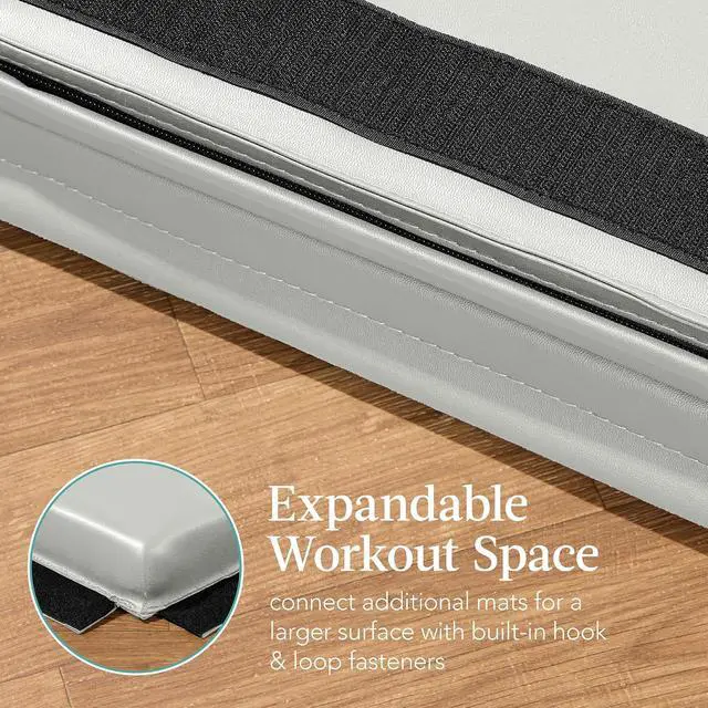 Alt view image 7 of 7 - 10ftx4ftx2in Folding Gym Mat 4-Panel Exercise Gymnastics Aerobics Workout Fitness Floor Mats w/Carrying Handles