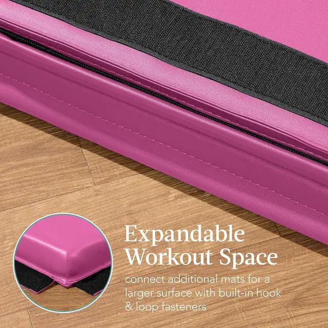 Alt view image 7 of 7 - 10ftx4ftx2in Folding Gym Mat 4-Panel Exercise Gymnastics Aerobics Workout Fitness Floor Mats w/Carrying Handles