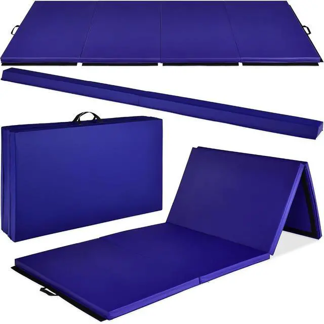 Main image of 10ftx4ftx2in Folding Gym Mat 4-Panel Exercise Gymnastics Aerobics Workout Fitness Floor Mats w/Carrying Handles