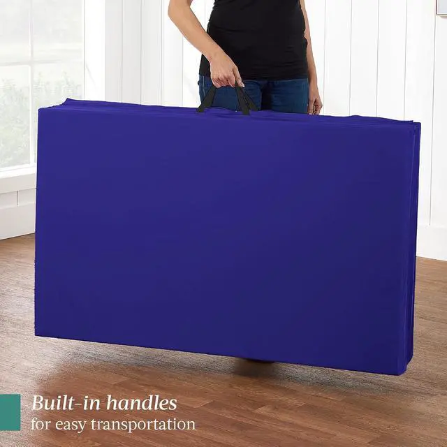 Alt view image 6 of 7 - 10ftx4ftx2in Folding Gym Mat 4-Panel Exercise Gymnastics Aerobics Workout Fitness Floor Mats w/Carrying Handles