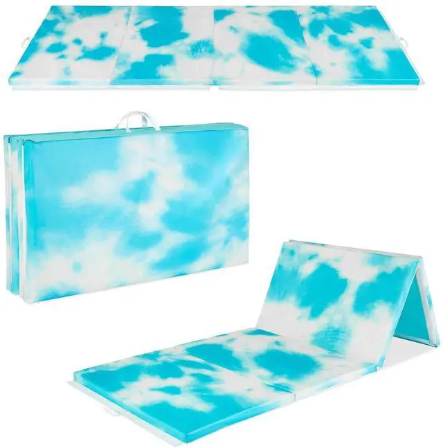 Main image of 10ftx4ftx2in Folding Gym Mat 4-Panel Exercise Gymnastics Aerobics Workout Fitness Floor Mats w/Carrying Handles