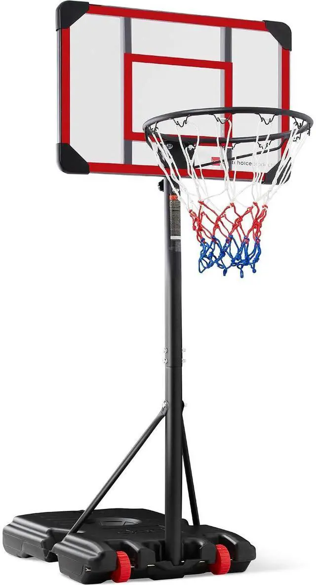 Main image of Kids Height-Adjustable Basketball Hoop System, Portable Game w/Wheels, Fillable Base, 70.5in to 82.3in Height