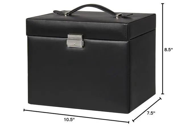 Alt view image 7 of 7 - Leather Box Organizer Storage With Mini Travel Case - Black