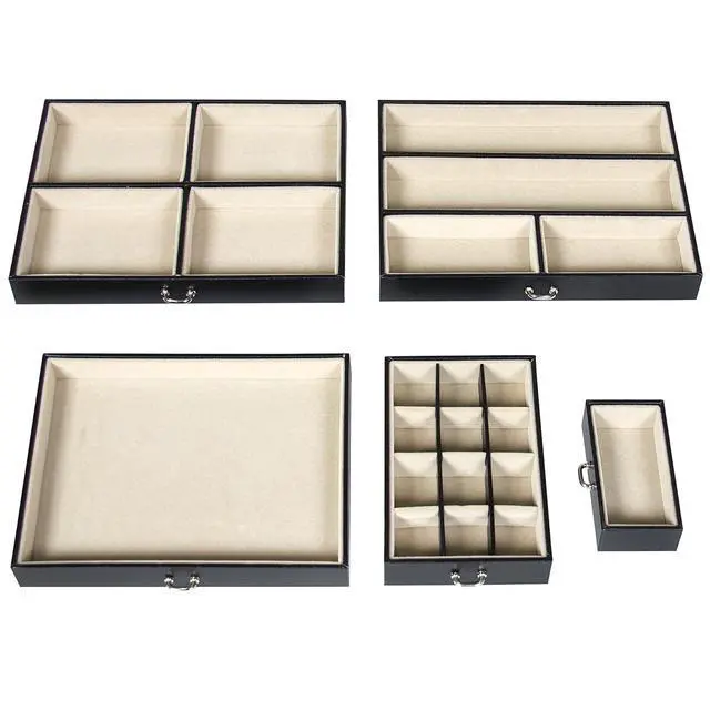 Alt view image 5 of 7 - Leather Box Organizer Storage With Mini Travel Case - Black