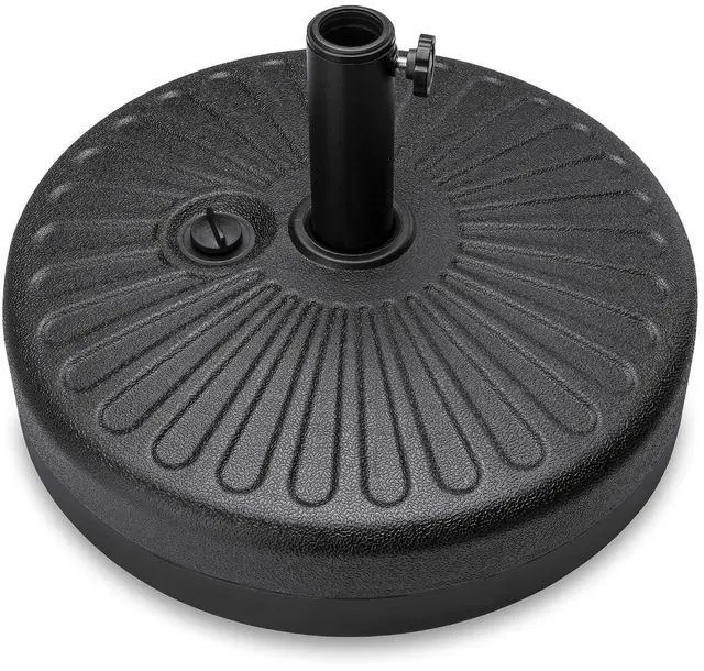 Main image of Fillable Umbrella Base Stand Round Sunburst Plastic Patio Umbrella Base Stand, Pole Holder for Outdoor, Lawn w/ 55lbs Weight Capacity, Adjustment Knob
