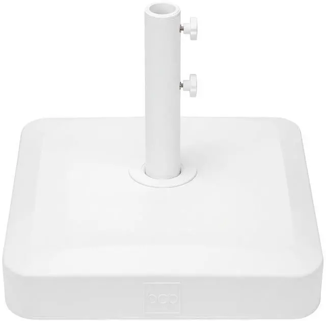 Main image of 55lb Fillable Umbrella Base Stand, Plastic Patio Umbrella Stand with Pole Holder, Adjustment Knob for Outdoor, Lawn, Deck, Asscher Design - White