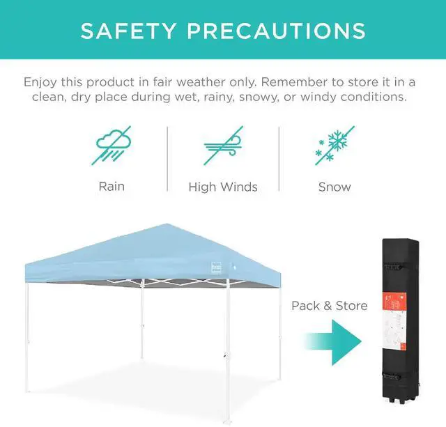 Alt view image 5 of 7 - 10x10ft Pop Up Canopy Tent, Outdoor Shade, 1 Person 1 Minute Set Up, Carry Case, 4 Weight Bags - French Blue/White