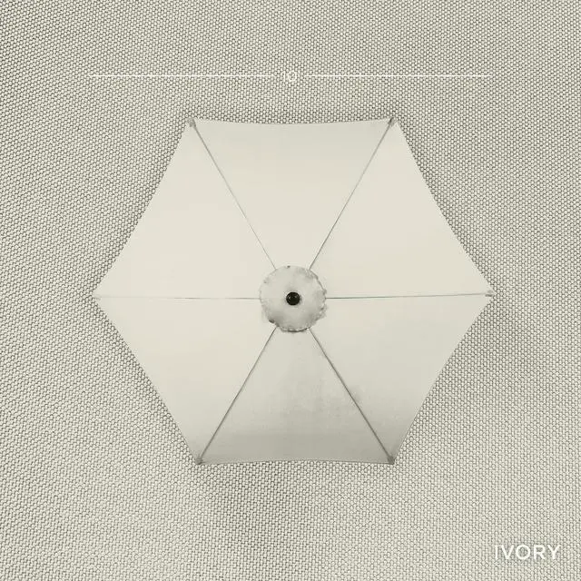 Alt view image 4 of 7 - 10ft Outdoor Patio Umbrella, Outdoor Table Umbrella, Yard Umbrella, Market Umbrella with 6 Sturdy Ribs, Push Button, Tilt and Crank - Ivory